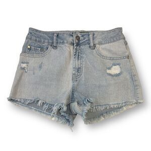 Rewash Distressed Cutoff Striped Jean Shorts Size 5